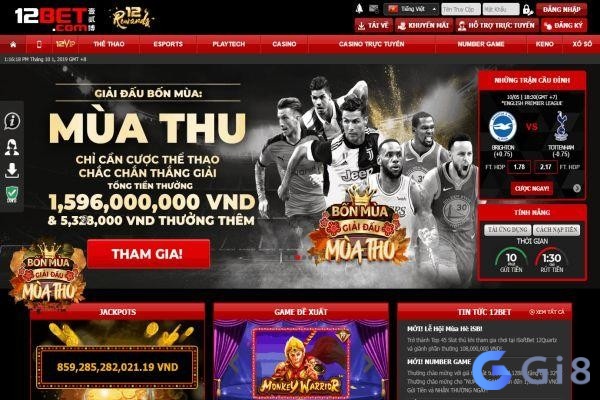 Giao điện hiện đại của ứng dụng lô đề online 12Bet