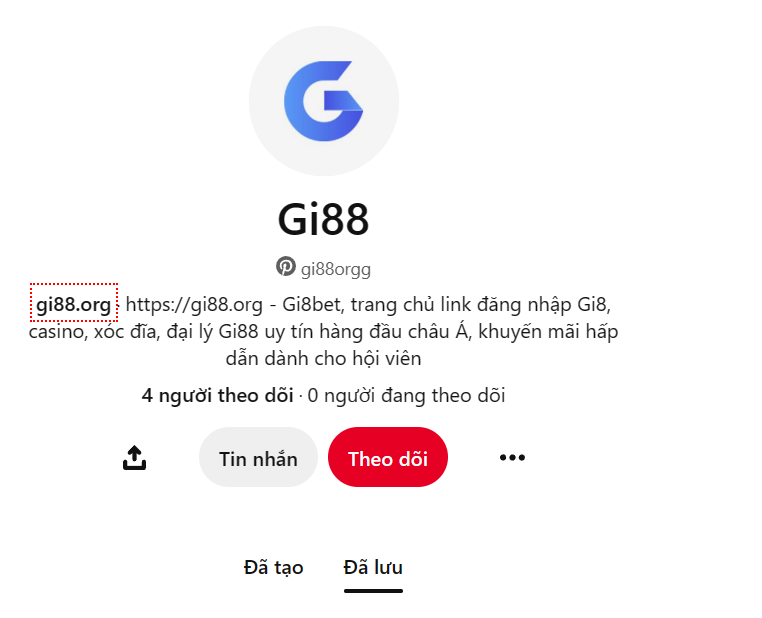 Nền tảng xã hội Pinterest của Gi88.org